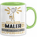 Maler Geschenk Tasse Ich Bin Maler Aber Sag Doch Einfach Superheld Lustige Geschenkdiee für Maler Kaffee-Becher Grün Trendation