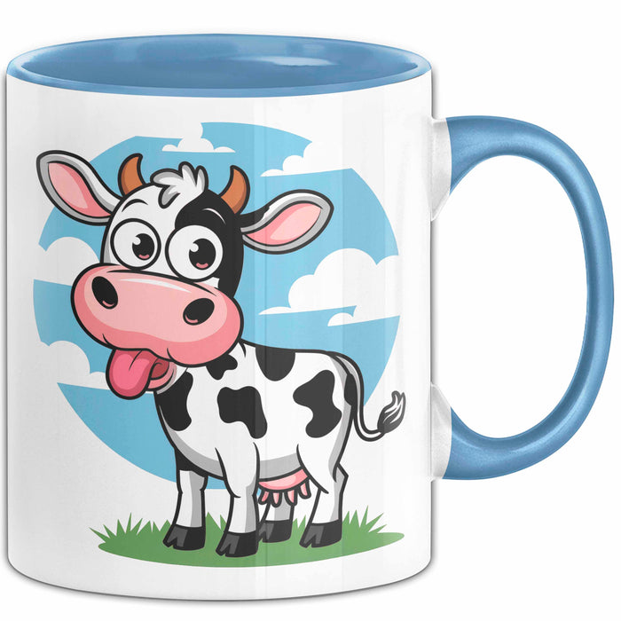 Kuh Liebhaber Tasse Geschenkidee Bauernhoftier Fan Lustiger Geschenkidee Lustig Blau Trendation