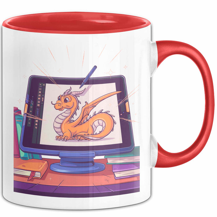 Digital Künstler Tasse Geschenk Lustige Geschenkidee Spruch Für Tablet Kreative Rot Trendation