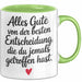 Romantisches Paar Jahrestagsfeier Tasse Geschenk Lustige Geschenkidee Spruch Alles Gute Von Der Besten Entscheidung Grün Trendation