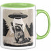 Waschbär Tierliebhaber UFO Alien Tasse Geschenk Lustige Geschenkidee Spruch Grün Trendation