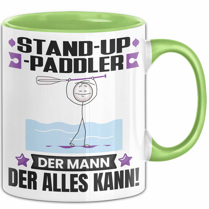 Stand-Up-Paddler Tasse Geschenk für Stand-Up-Paddler Der Mann Der Alles Kann Geschenkidee zum Geburtstag Grün Trendation