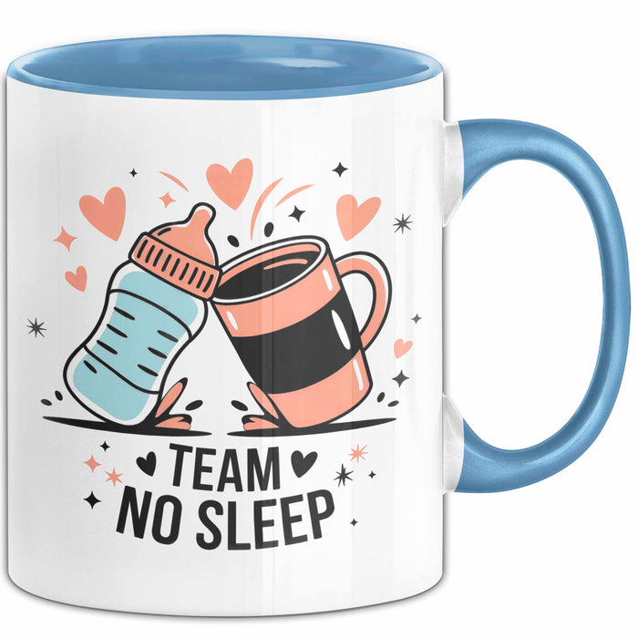 Neue Mama Tasse Geschenk Lustige Geschenkidee Spruch Für Schlaflose Eltern Blau Trendation