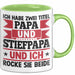 Stiefpapa Papa Tasse Geschenk Vatertag Geschenkidee Ich Habe Zwei Titel Papa Und Stiefpapa Und Ich Rocke Sie Beide Grün Trendation