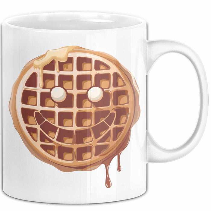 Waffel Liebhaber Tasse Geschenkidee für Sirup Fan Frühstück Weiß Trendation