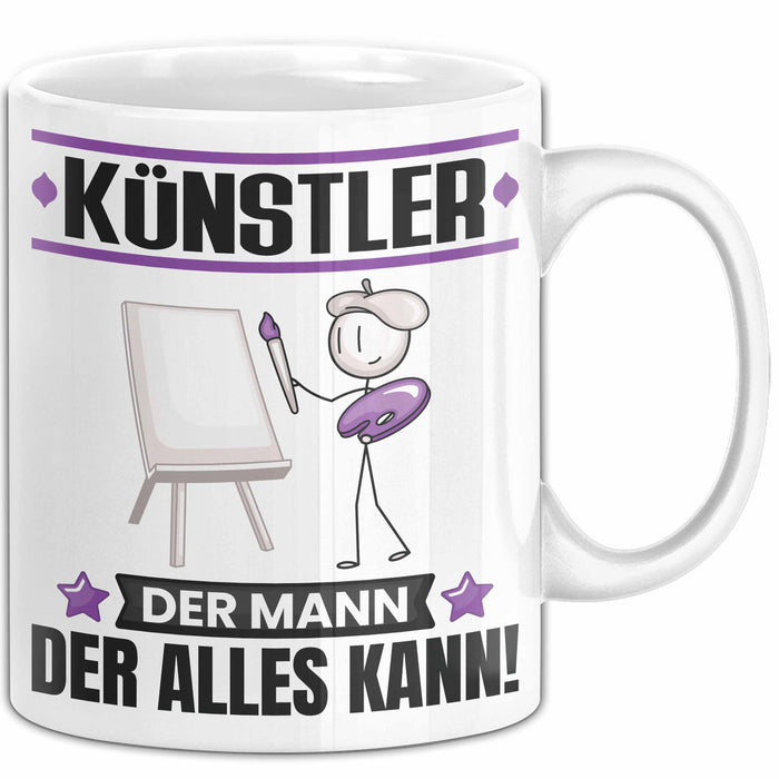 Künstler Tasse Geschenk für Künstler Der Mann Der Alles Kann Geschenkidee zum Geburtstag Weiß Trendation