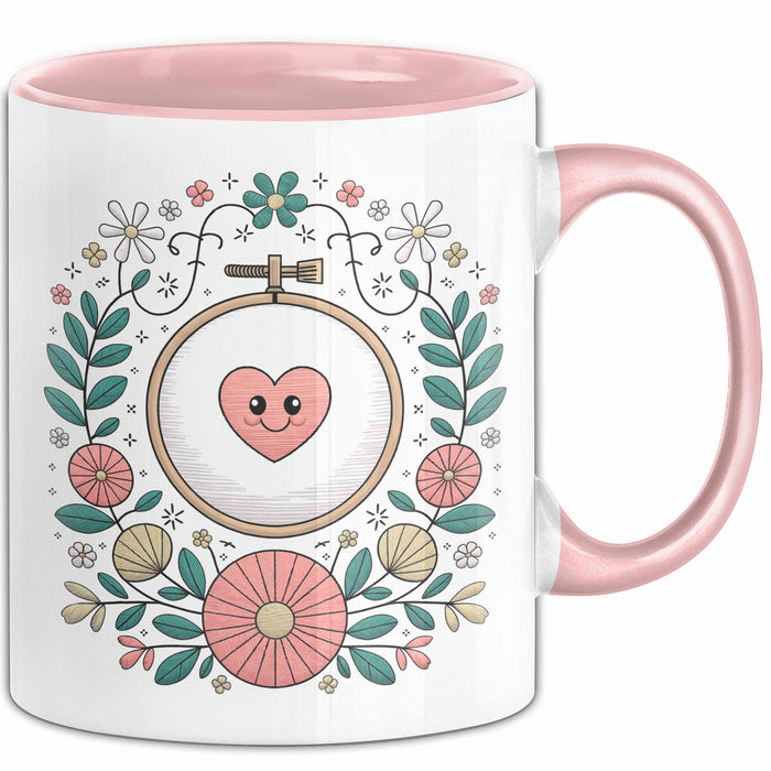 Stickerei Liebhaber Tasse Geschenk Lustige Geschenkidee Spruch Für Stich Künstler Rosa Trendation