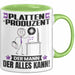 Plattenproduzent Tasse Geschenk für Plattenproduzent Der Mann Der Alles Kann Geschenkidee zum Geburtstag Grün Trendation
