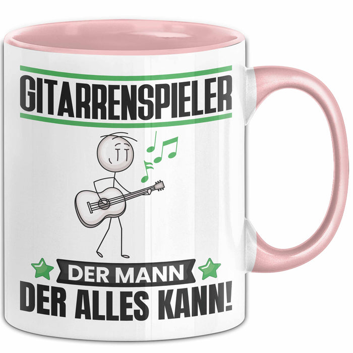 Gitarrenspieler Tasse Geschenk für Gitarrenspieler Der Mann Der Alles Kann Geschenkidee zum Geburtstag Rosa Trendation