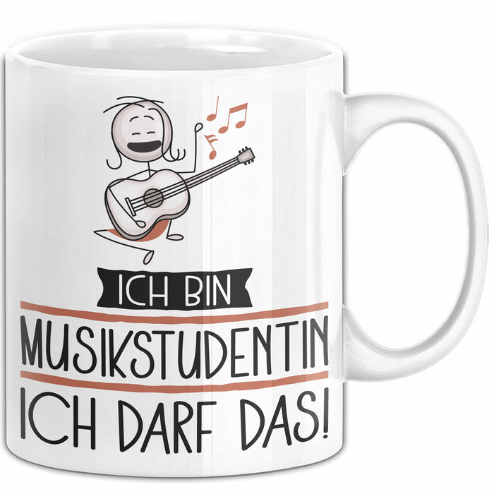 Geschenk für Musikstudentin Tasse Lustige Geschenkidee Geburtstag Ich Bin Musikstudentin Ich Darf Das Weiß Trendation