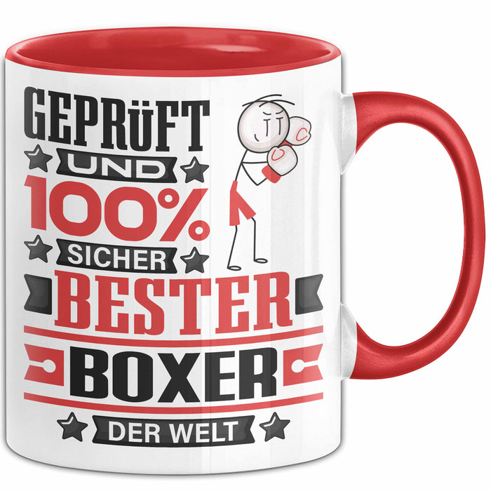 Boxer Geschenk Lustiger Spruch für Boxer Geschenkidee Bester Boxer Der Welt Rot Trendation