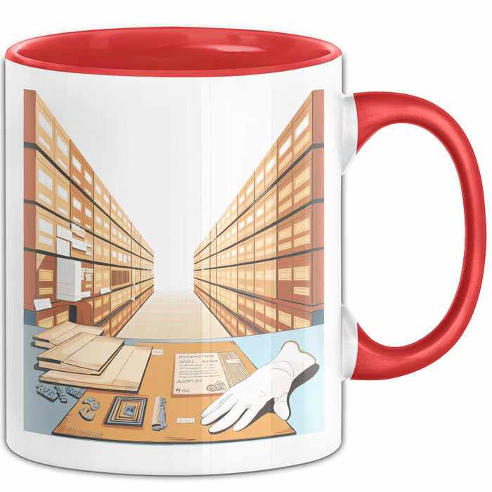 Archivar Tasse Geschenk Lustige Geschenkidee Spruch Für Akten Bewahrer Rot Trendation