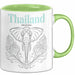 Bangkok Thailand Elefant Tasse Geschenk Lustige Geschenkidee Spruch Grün Trendation