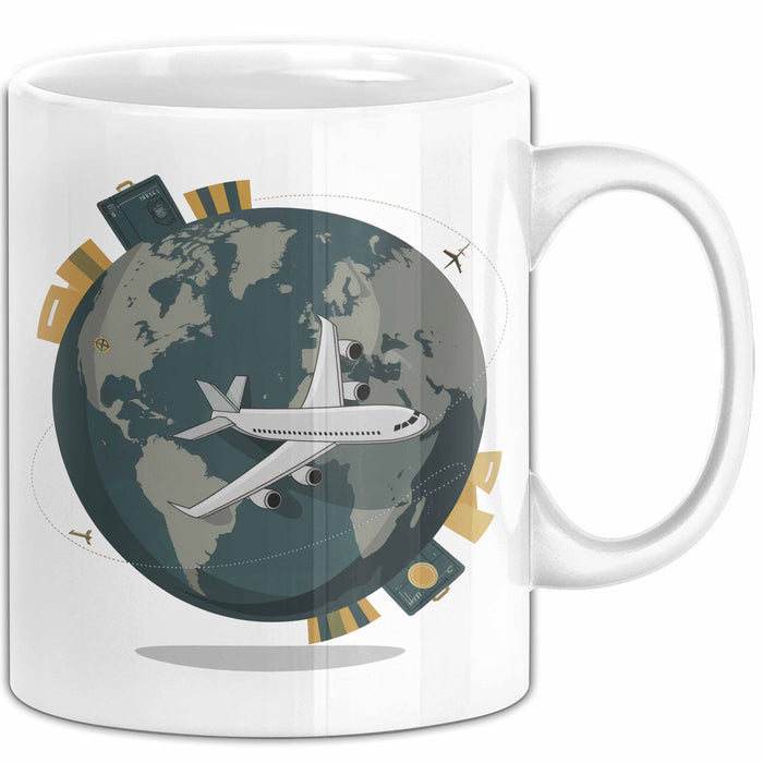 Reisender Tasse Geschenkidee für Abenteuerlustige Weiß Trendation