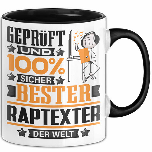 Raptexter Geschenk Lustiger Spruch für Raptexter Geschenkidee Bester Raptexter Der Welt Schwarz Trendation
