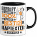 Raptexter Geschenk Lustiger Spruch für Raptexter Geschenkidee Bester Raptexter Der Welt Schwarz Trendation