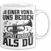 Posauntist Tasse Geschenk Trompete Posaune Einer Von Uns Beiden Spielt Besser Als Du Geschenkidee Weiß Trendation