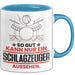 Schlagzeuger Geschenk Tasse So Gut Kann Nur Ein Schlagzeuger Aussehen Geschenkidee Kaffee-Becher Blau Trendation