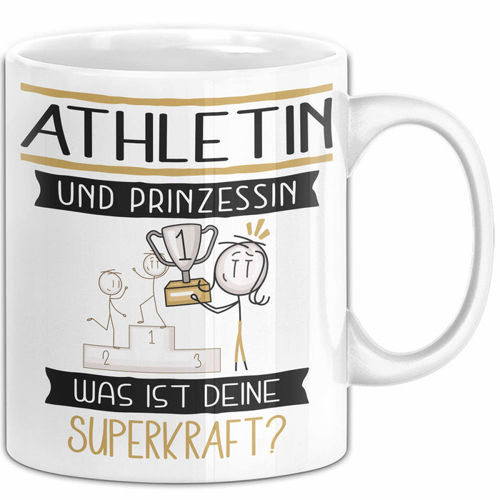 Athletin Und Prinzessin Tasse Geschenk Für Eine Athletin Geburtstag Was Ist Deine Superkraft Weiß Trendation