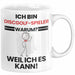 Discgolf-Spieler Geschenk Tasse Lustiger Spruch Ich Bin Discgolf-Spieler Warum Weil Ich Es Kann Geschenkidee Bester Discgolf-Spieler Geburtstag Kaffee-Becher Weiß Trendation