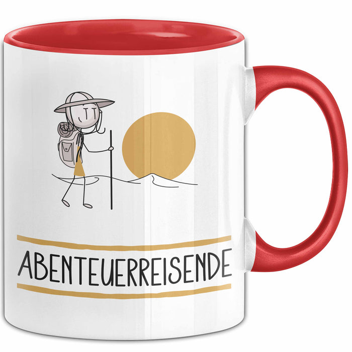 Geschenk für Abenteuerreisende Tasse Lustige Geschenkidee Geburtstag Ich Bin Abenteuerreisende Ich Darf Das Rot Trendation