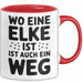 Elke Tasse Geschenk Wo Eine Elke Ist Ist Auch Ein Weg Geschenkidee Becher mit Name Rot Trendation