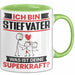 Stiefvater Tasse Geschenk für Stiefvater Geburtstag Lustiger Spruch Kaffee-Becher Was Ist Deine Superkraft Grün Trendation