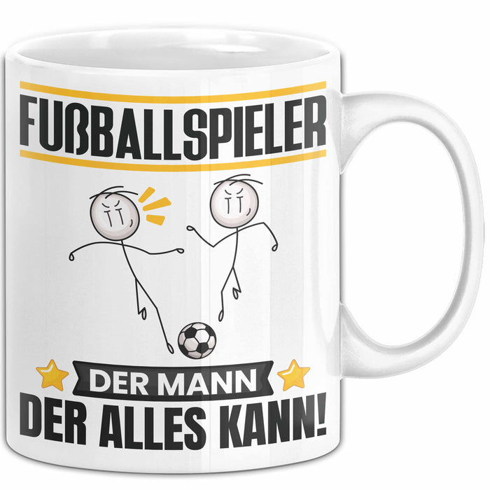 Fußballspieler Tasse Geschenk für Fußballspieler Der Mann Der Alles Kann Geschenkidee zum Geburtstag Weiß Trendation