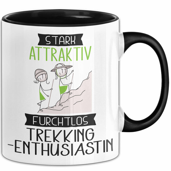 Trekking-Enthusiastin Tasse Geschenk Becher Stark Attraktiv Furchtlos Trekking-Enthusiastin Lustige Geschenkidee Trendation