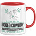 Rodeo-Cowboy Geschenk Tasse Ich Bin Rodeo-Cowboy Aber Sag Doch Einfach Superheld Lustige Geschenkdiee für Rodeo-Cowboy Kaffee-Becher Rot Trendation