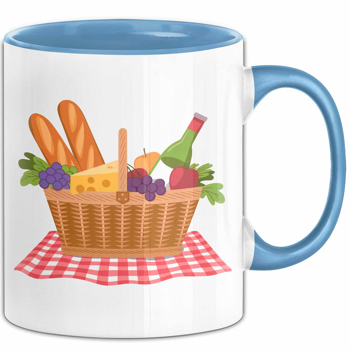 Picknick Fan Tasse Geschenkidee für Draußen Essen Liebhaber Blau Trendation