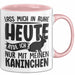 Kaninchen Tasse Geschenk Lass Mich In Ruhe Heute Rede Ich Nur Mit Meinem Kaninchen Kaffee-Becher Rosa Trendation