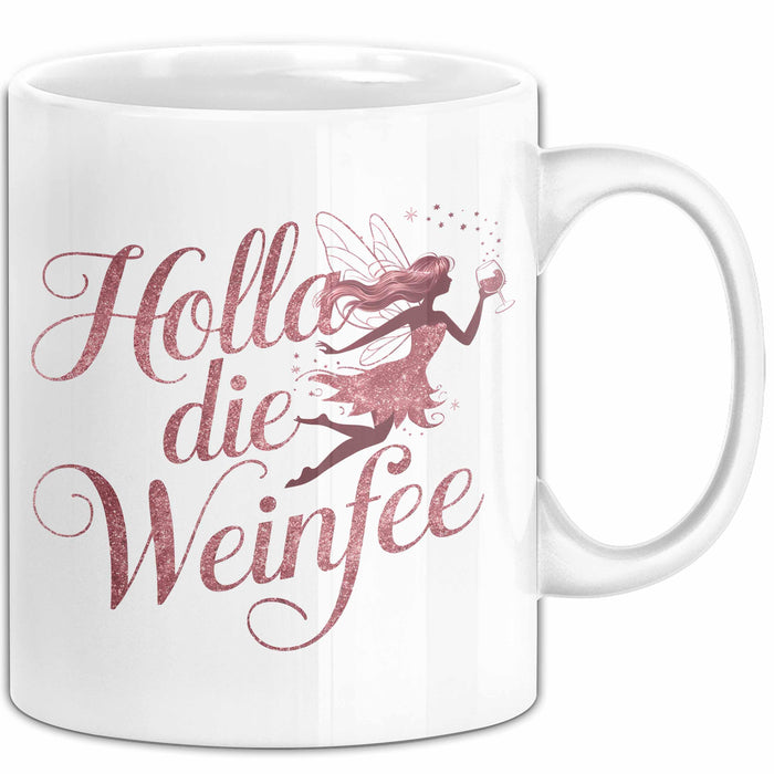 Weintrinker Trinken Fee Tasse Geschenk Lustige Geschenkidee Spruch Weinliebhaber Fee Weiß Trendation