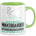 Wakeboarder Geschenk Tasse Ich Bin Wakeboarder Aber Sag Doch Einfach Superheld Lustige Geschenkdiee für Wakeboarder Kaffee-Becher Grün Trendation