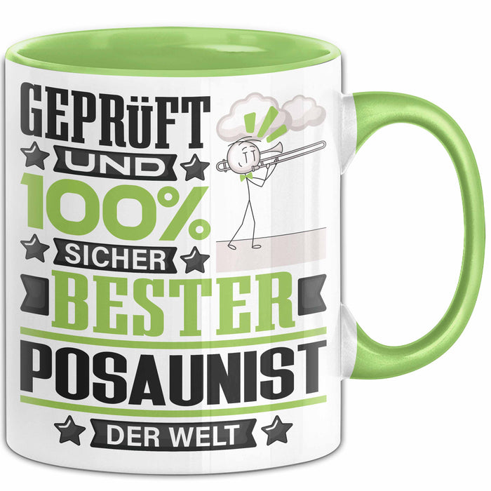 Posaunist Geschenk Lustiger Spruch für Posaunist Geschenkidee Bester Posaunist Der Welt Grün Trendation