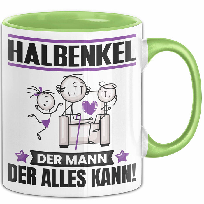 Halbenkel Tasse Geschenk für Halbenkel Der Mann Der Alles Kann Geschenkidee zum Geburtstag Grün Trendation