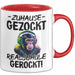 Realschule Bestanden Fachabitur Prüfung Zocker Tasse Geschenk Zuhause Gezockt Realschule Gerockt Kaffee-Becher Rot Trendation