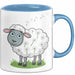 Schaf Tier Bauer Tasse Becher Geschenk Lustige Geschenkidee Spruch Blau Trendation