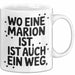 Marion Tasse Geschenk Wo Eine Marion Ist Ist Auch Ein Weg Geschenkidee Becher mit Name Weiß Trendation