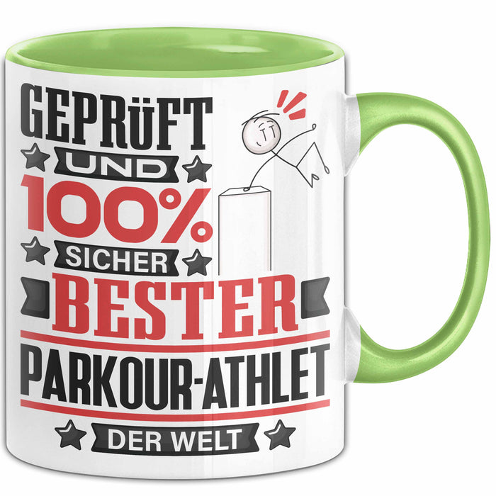Parkour-Athlet Geschenk Lustiger Spruch für Parkour-Athlet Geschenkidee Bester Parkour-Athlet Der Welt Grün Trendation