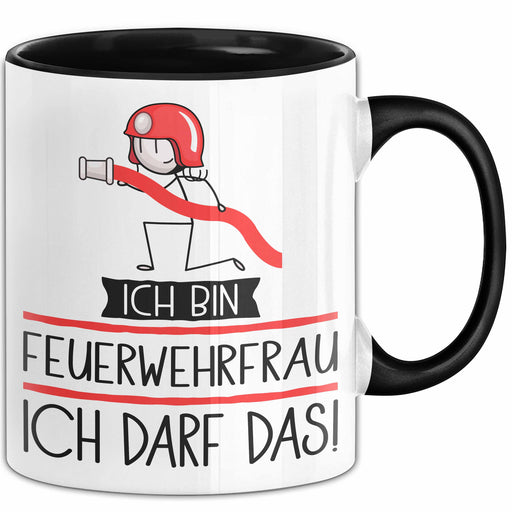 Geschenk für Feuerwehrfrau Tasse Lustige Geschenkidee Geburtstag Ich Bin Feuerwehrfrau Ich Darf Das Trendation