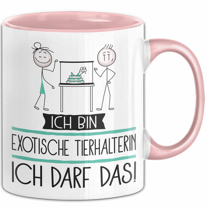 Geschenk für Exotische Tierhalterin Tasse Lustige Geschenkidee Geburtstag Ich Bin Exotische Tierhalterin Ich Darf Das Rosa Trendation