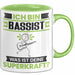 Bassist Tasse Geschenk für Bassist Geburtstag Lustiger Spruch Kaffee-Becher Was Ist Deine Superkraft Grün Trendation