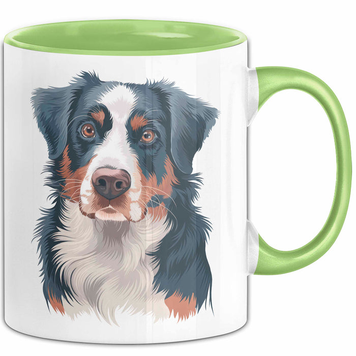 Appenzeller Sennenhund Hund Tasse Geschenk Lustige Geschenkidee Spruch Grün Trendation