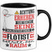 Flötist Geschenk Tasse Lustiger Spruch Erheben Sie Sich Der Flötist Betritt den Raum Schwarz Trendation