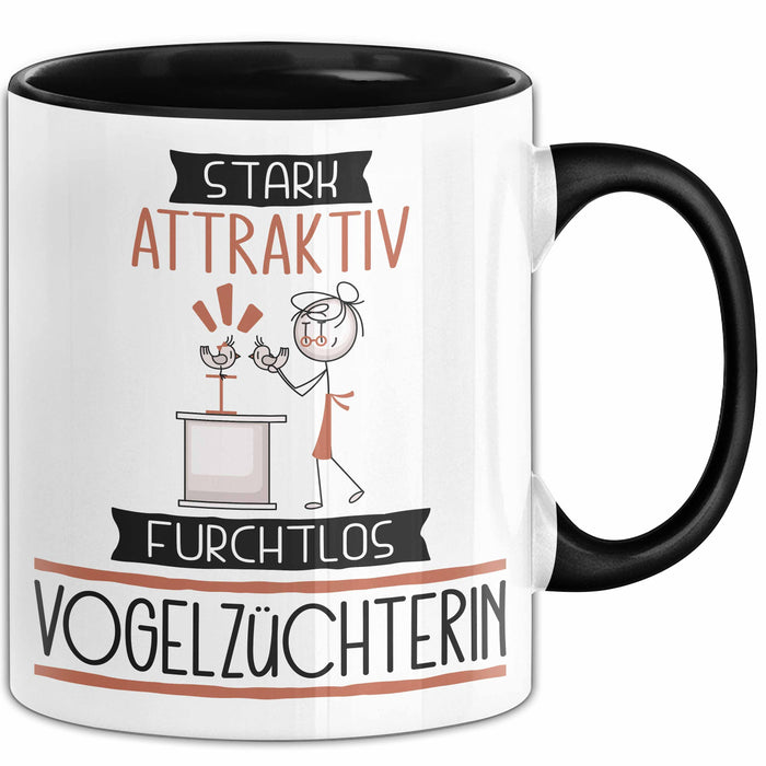 Vogelzüchterin Tasse Geschenk Becher Stark Attraktiv Furchtlos Vogelzüchterin Lustige Geschenkidee Trendation