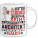 Architekt Geschenk Tasse Lustiger Spruch Erheben Sie Sich Der Architekt Betritt den Raum Weiß Trendation