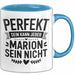 Marion Tasse Geschenk Perfekt Sein Kann Jeder Geschenkidee Geburtstag Blau Trendation