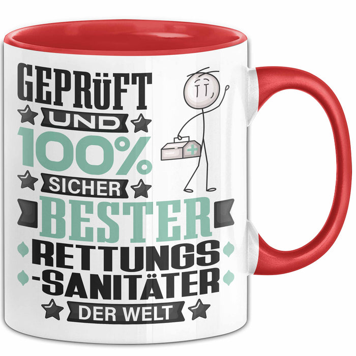 Rettungssanitäter Geschenk Lustiger Spruch für Rettungssanitäter Geschenkidee Bester Rettungssanitäter Der Welt Rot Trendation