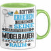 Modelbauer Geschenk Tasse Lustiger Spruch Erheben Sie Sich Der Modelbauer Betritt den Raum Grün Trendation